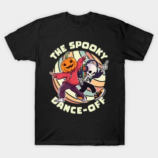 Pumpkin Man Dancing. Rainbow Skeleton Dancing. The Spooky Dance-Off T-Shirt